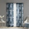 Printed Floral Rod Pocket and Back Tab Voile Sheer Curtain