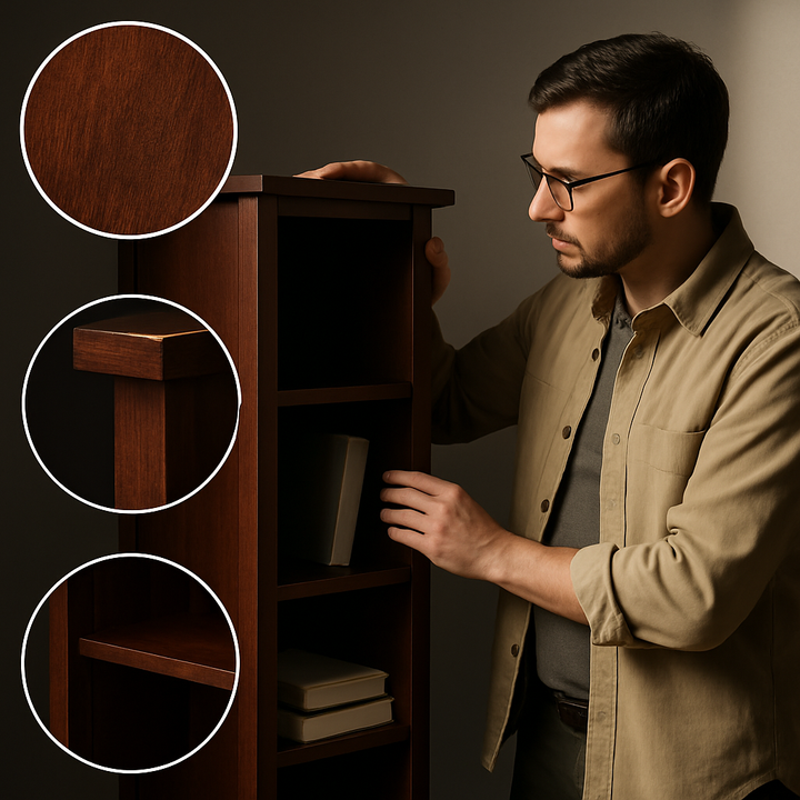 5-Tier Walnut Storage Bookcase – Space-Saving Tall Organizer | Home Storage Solutions | Trufairs