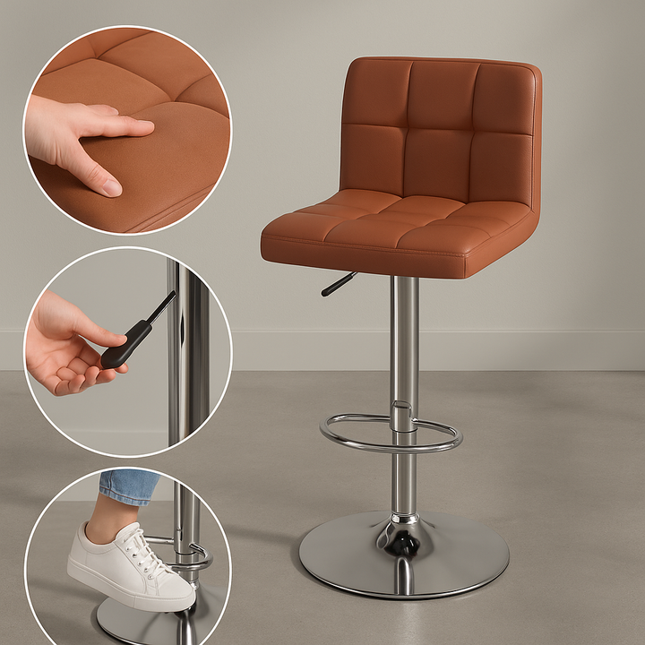 ElevatePro Adjustable Bar Stool – Modern Height-Adapt Bar Seating | Kitchen Island Comfort | Trufairs