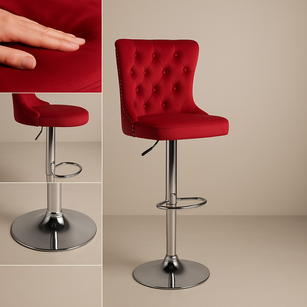 VelvetRest Bar Stool Set – Swivel Backrest & Footrest | 30" Counter-Height Seating | Trufairs