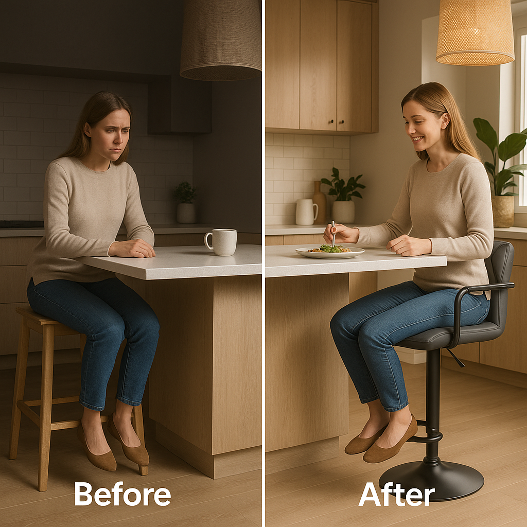AdaptEase Adjustable Bar Chair – Height-Pull Kitchen & Island Seating | Modern Dining | Trufairs