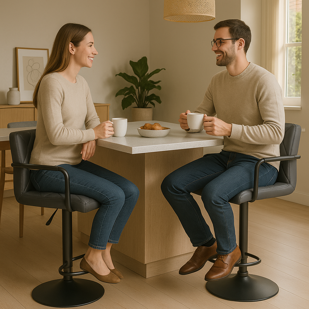 AdaptEase Adjustable Bar Chair – Height-Pull Kitchen & Island Seating | Modern Dining | Trufairs