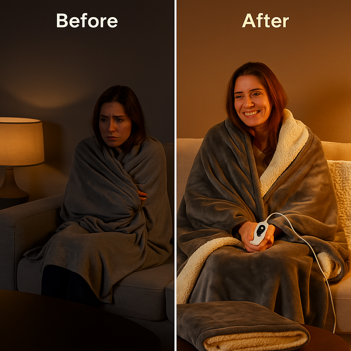 Sherpa Heated Electric Throw Blanket – Fast-Heating Soft Grey Comfort | 50x60in | Trufairs