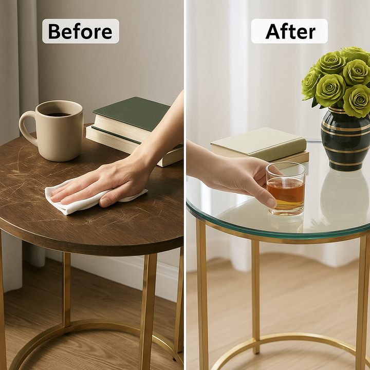 ClarityEdge Round Glass Top – 20" Tempered, 1/4" Thick, Flat Polished Edge | Table Surface Upgrade | Trufairs
