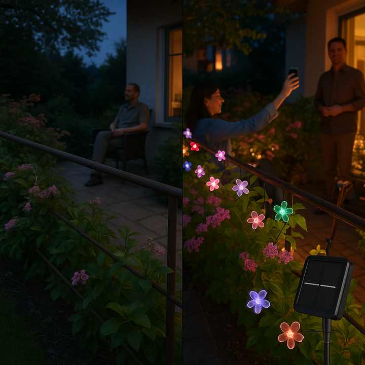 Fairy Blossom Flower Solar Garden String Lights – Waterproof LED Outdoor Accent for Patio, Yard & Pathways | Trufairs