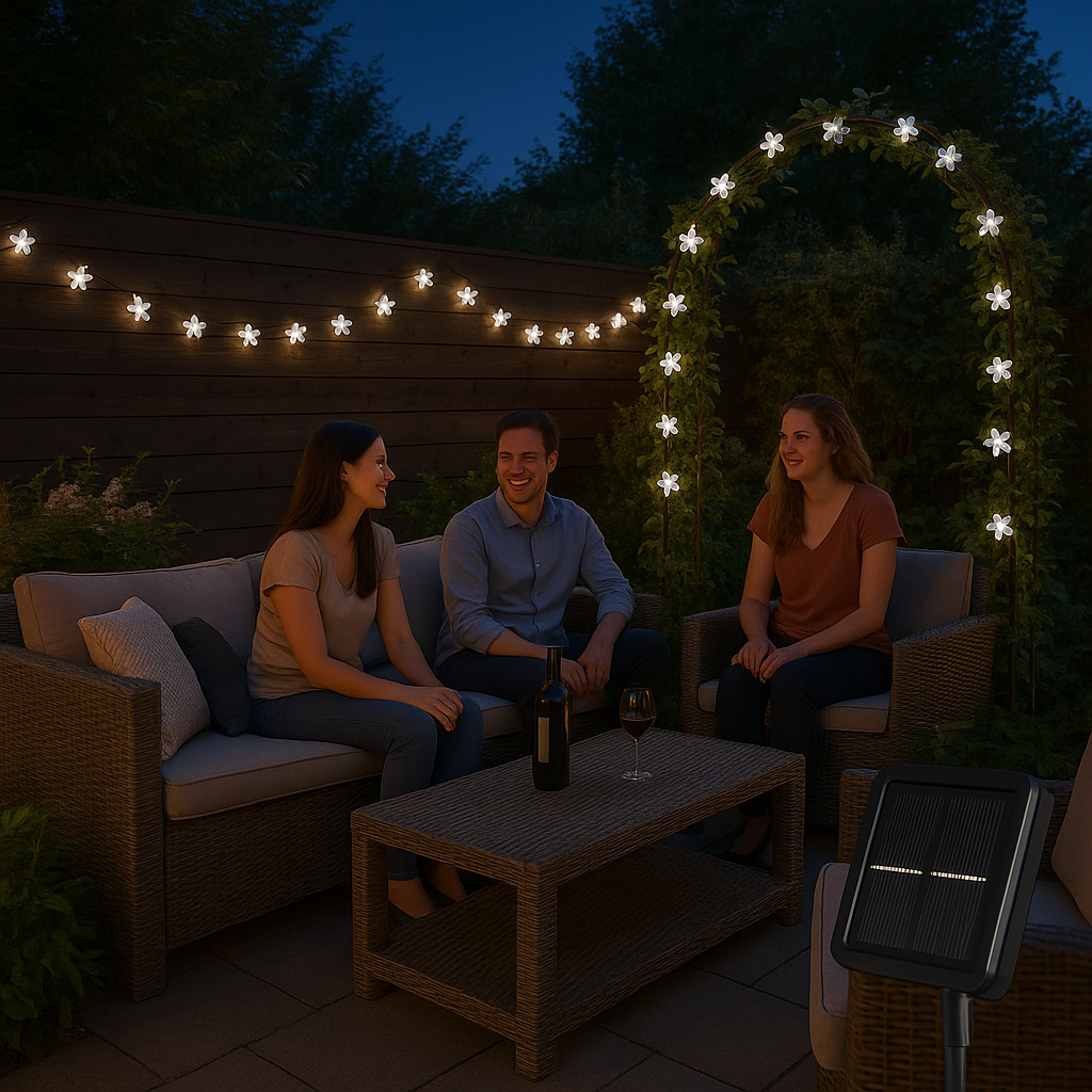 Fairy Blossom Flower Solar Garden String Lights – Waterproof LED Outdoor Accent for Patio, Yard & Pathways | Trufairs