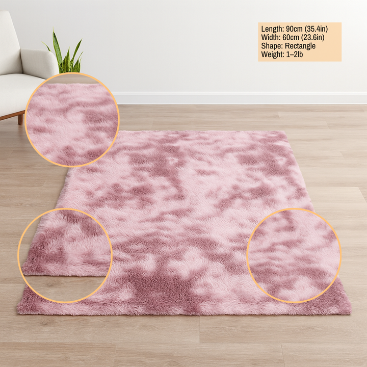 Tie Dye Plush Shag Area Rug – Ultra Soft Vibrant Accent | Washable Cozy Room Decor | Trufairs