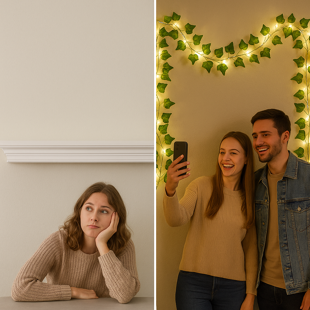 Artificial Ivy String Lights – 360 Leaf, 100 LED Battery Fairy Lamp | DIY Wedding, Kitchen, Wall Night Decor | Trufairs