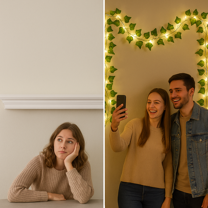 Artificial Ivy String Lights – 360 Leaf, 100 LED Battery Fairy Lamp | DIY Wedding, Kitchen, Wall Night Decor | Trufairs