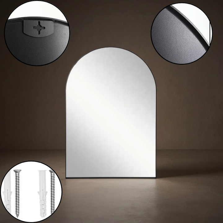 Arched Deep Frame Wall Mirror – Modern Statement Decor | Large Metal-Framed Mirror | Trufairs