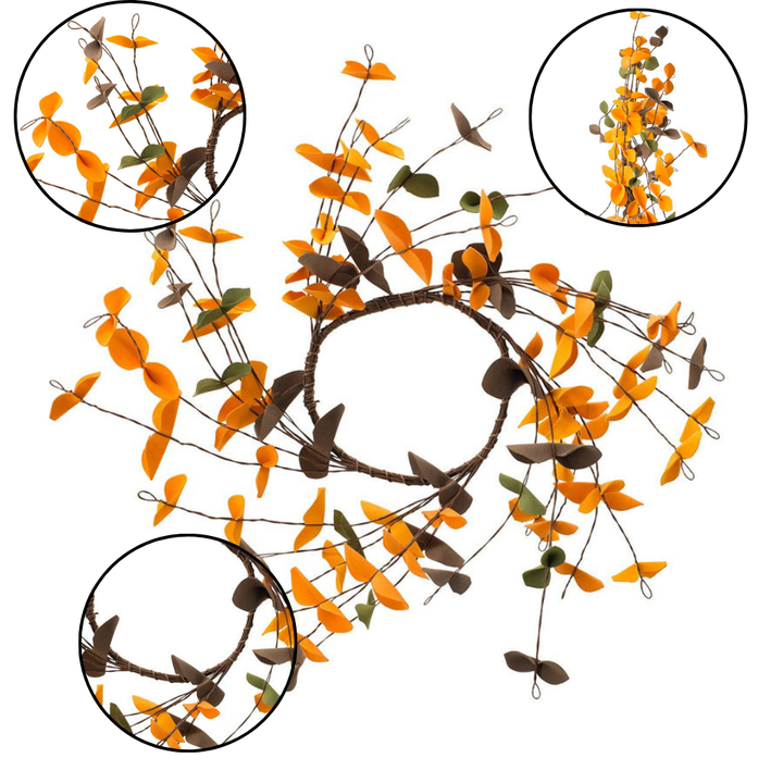 Fall Leaves Mini Wreath Set – 12 Pack 8" Botanical Table Décor | Harvest Festival Thanksgiving Decoration | Trufairs