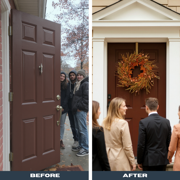 Mixed Fall Harvest Wreath – 25.5" Traditional Thanksgiving Door Decoration | Maple Leaves & Pinecones | Trufairs