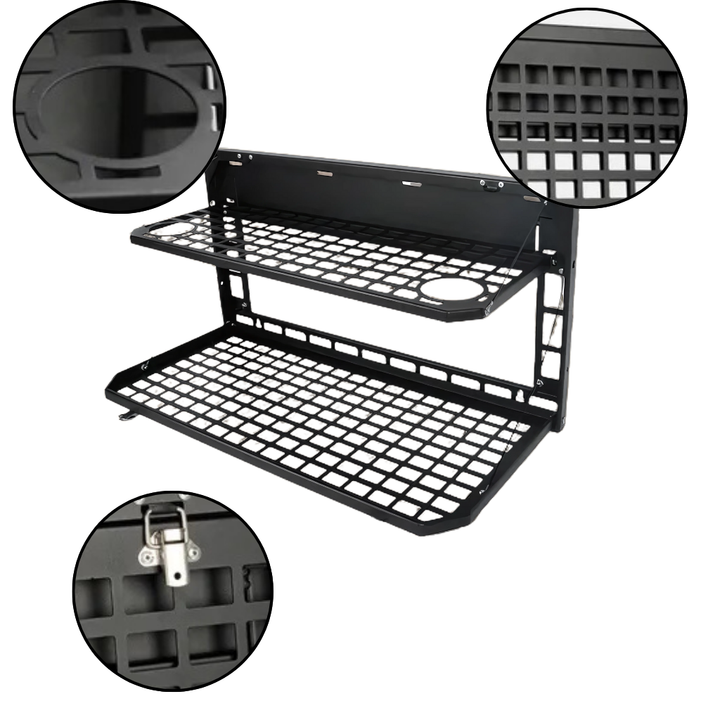 Bronco Cargo Tailgate Table – Foldable Shelf & MOLLE Storage | Rear Adventure Organizer | Trufairs