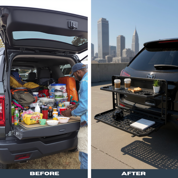 Bronco Cargo Tailgate Table – Foldable Shelf & MOLLE Storage | Rear Adventure Organizer | Trufairs