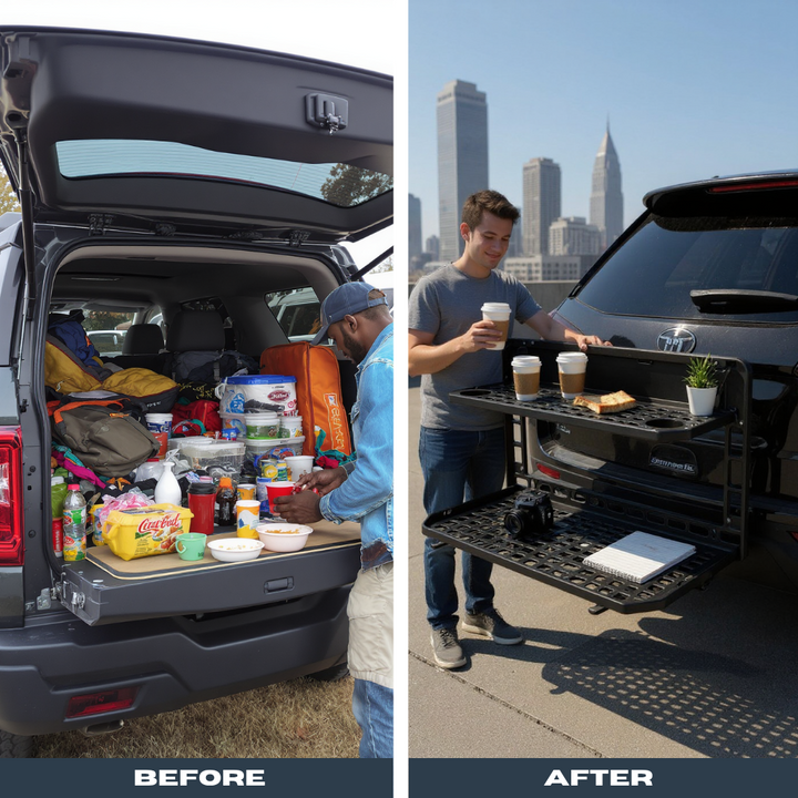 Bronco Cargo Tailgate Table – Foldable Shelf & MOLLE Storage | Rear Adventure Organizer | Trufairs