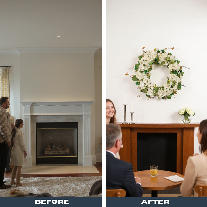 Pine Hydrangea Elegance Wreath – Classic Indoor Freshness | Artificial Circle Decor | Trufairs
