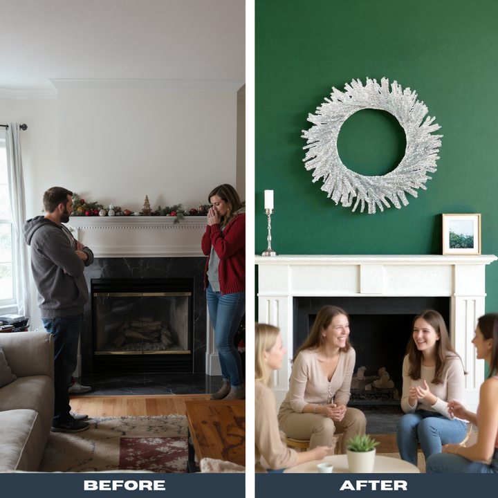 Silver Tinsel Glam Wreath – Sparkling Holiday Accent | Modern Christmas Decor | Trufairs
