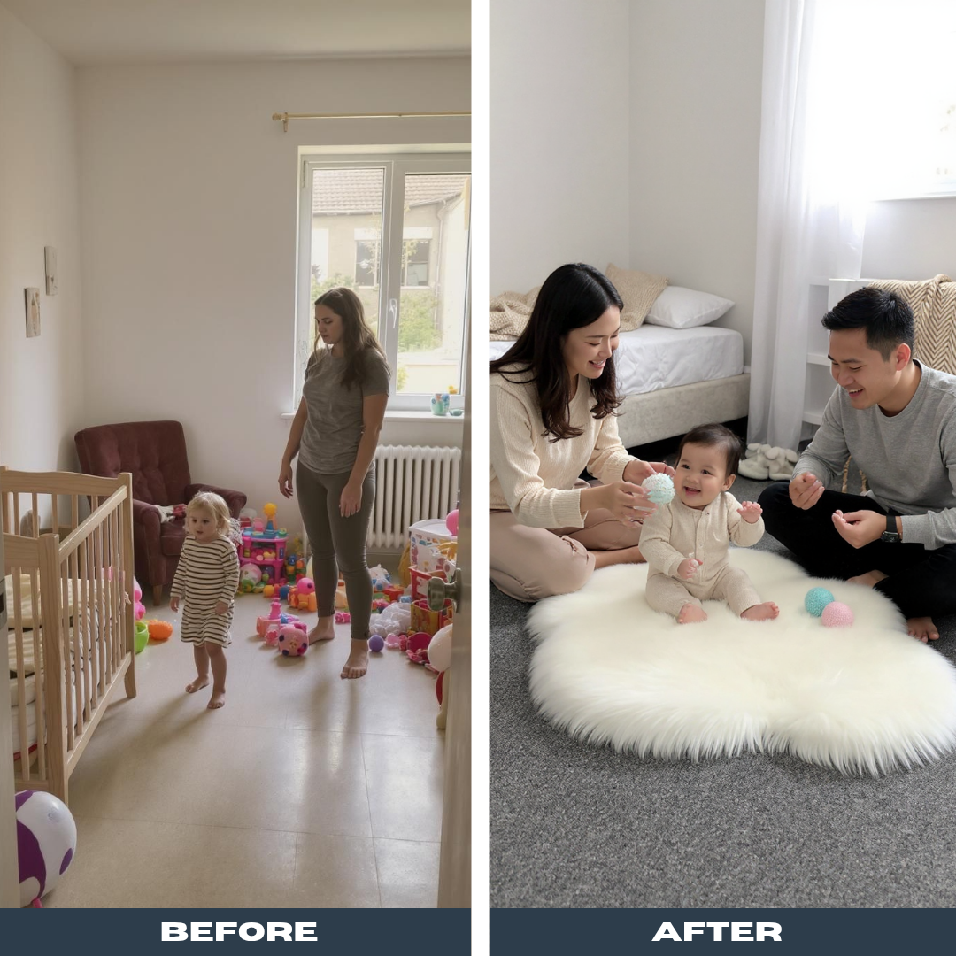 Cloud Plush Faux Fur Rug – Whimsical Soft Accent | Bedroom & Nursery Washable Decor | Trufairs