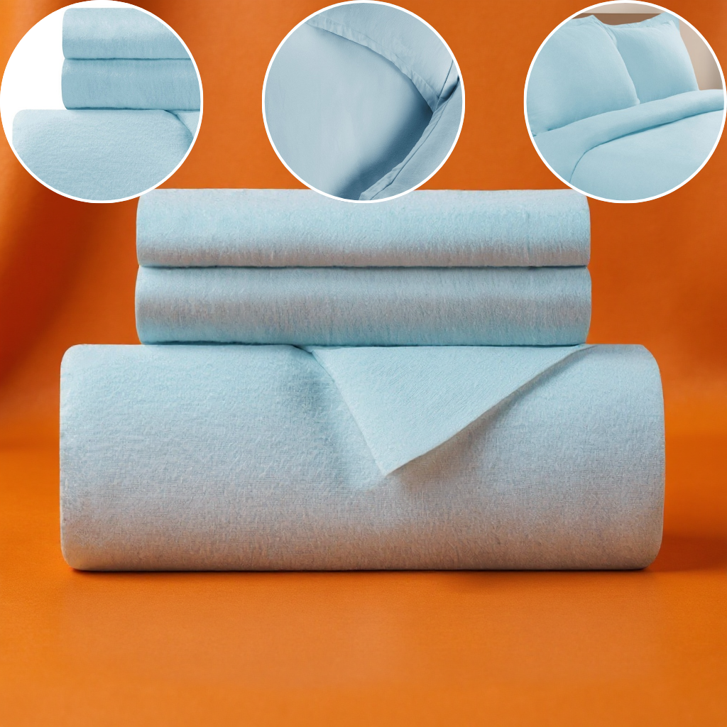 Light Blue King Cotton Blend Duvet Cover Set – Washable Modern Comfort | Trufairs