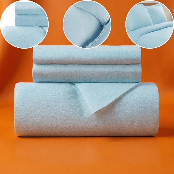 Light Blue King Cotton Blend Duvet Cover Set – Washable Modern Comfort | Trufairs