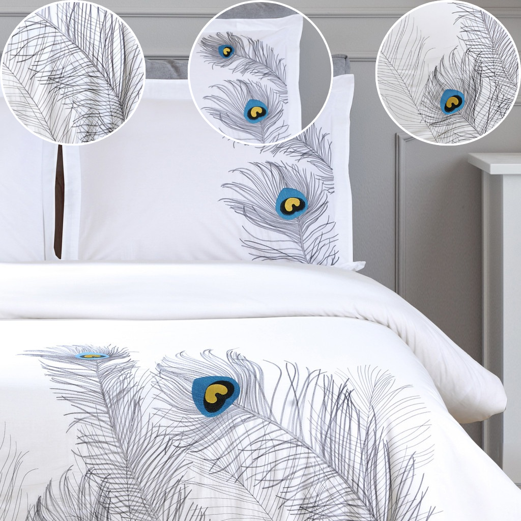 Blue & White King Cotton Duvet Cover Set – 200 Thread Count Washable Crispness | Trufairs