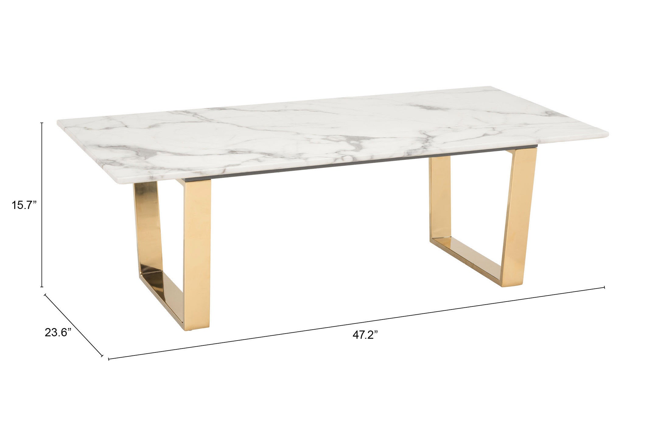 Atlas Coffee Table White & Gold