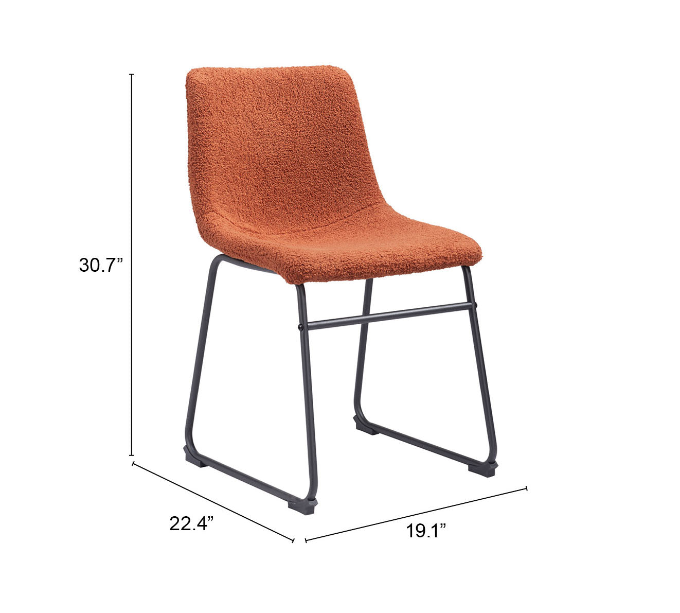 Smart Dining Chair (Set of 2) Burnt Orange