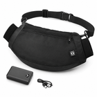 Camouflage rechargeable hand warmer pouch with adjustable strap and zippered front pocket