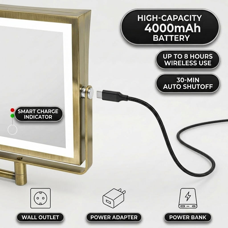 4000mAh rechargeable battery with up to 8 hours of wireless use