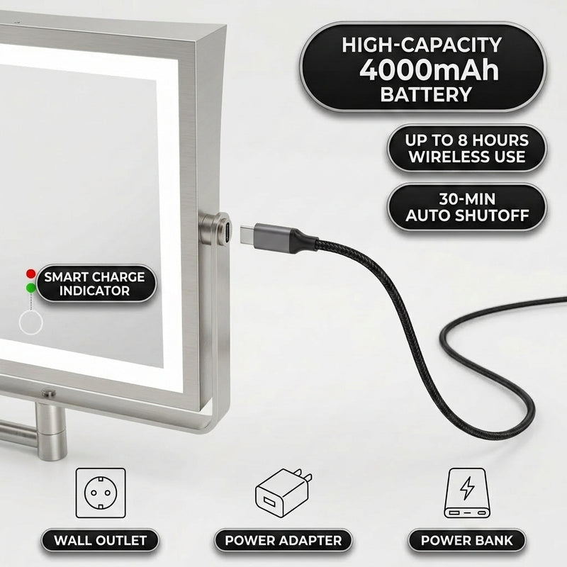 4000mAh rechargeable battery with up to 8 hours of wireless use