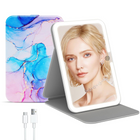 Rechargeable LED vanity mirror with adjustable brightness for flawless makeup