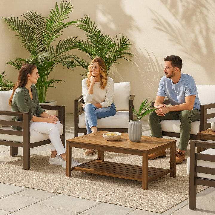 Bal Harbor Armchair White – Durable Weather-Resistant Modern Outdoor Seating | Accent Chair | Trufairs