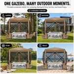 Airflow moving through the tightly woven anti-mosquito mesh panels of the screen gazebo