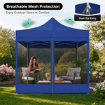 Comparison chart of the gazebo's premium fabric, poles, ropes and stakes