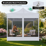 Comparison chart of the gazebo's premium fabric, poles, ropes and stakes