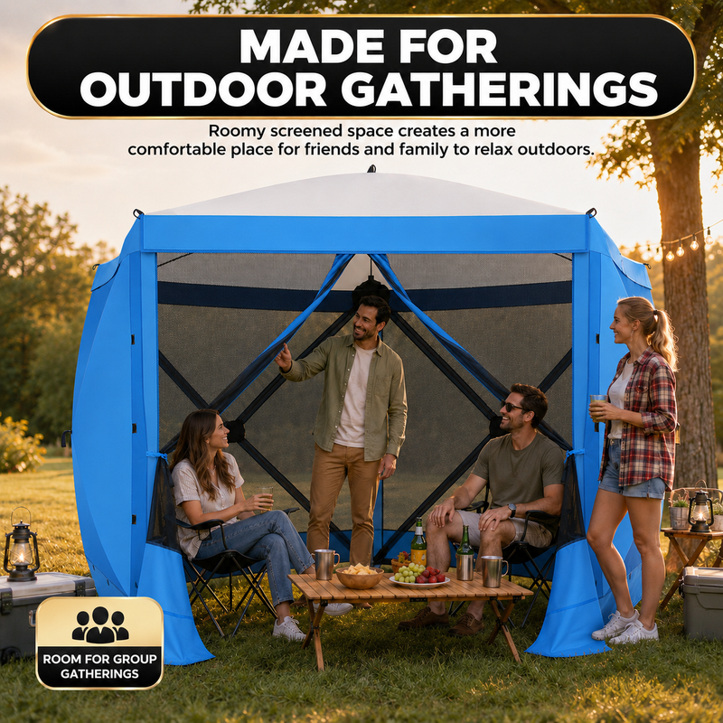 Feature graphic for the 210D polyester canopy with water-resistant and UV sun protection