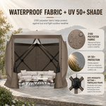 Feature graphic for the 210D polyester canopy with water-resistant and UV sun protection