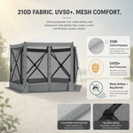 Feature graphic for the 210D polyester canopy with water-resistant and UV sun protection
