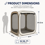 Diagram of 6x6 screen tent gazebo dimensions and 7.1 ft peak height