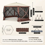 Dimension diagram of the 12x12 ft screen tent gazebo showing 90 in height - 71 in side width and 35 lb weight