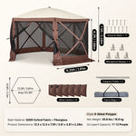 Dimension diagram of the 12x12 ft screen tent gazebo showing 90 in height - 71 in side width and 35 lb weight