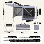 Dimension diagram of the 12x12 ft screen tent gazebo showing 90 in height - 71 in side width and 35 lb weight