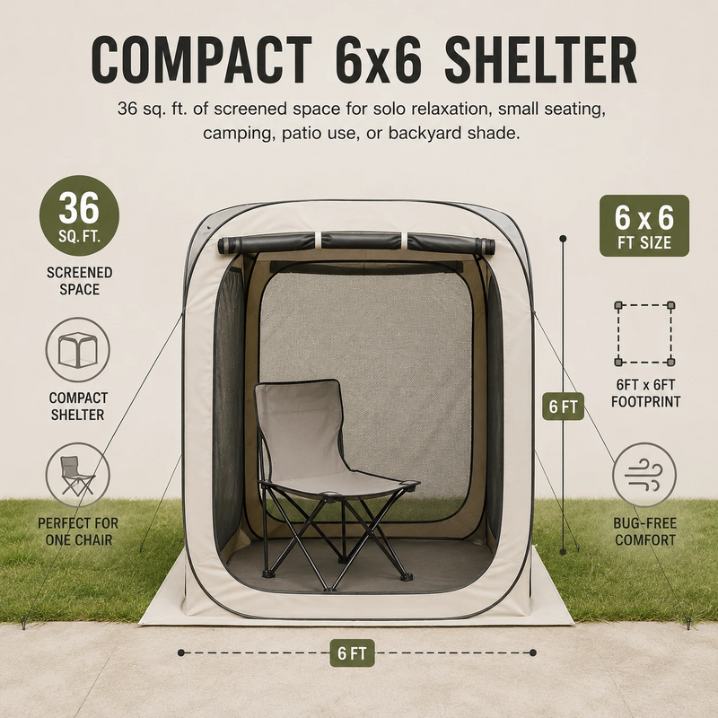 Screen tent materials: 300D Oxford fabric, fiberglass frame and mesh walls