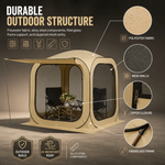 Screen tent materials: 300D Oxford fabric, fiberglass frame and mesh walls