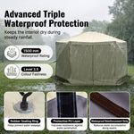 Screen tent gazebo stability features including ground stakes - guy lines - reinforced corners and a carry bag