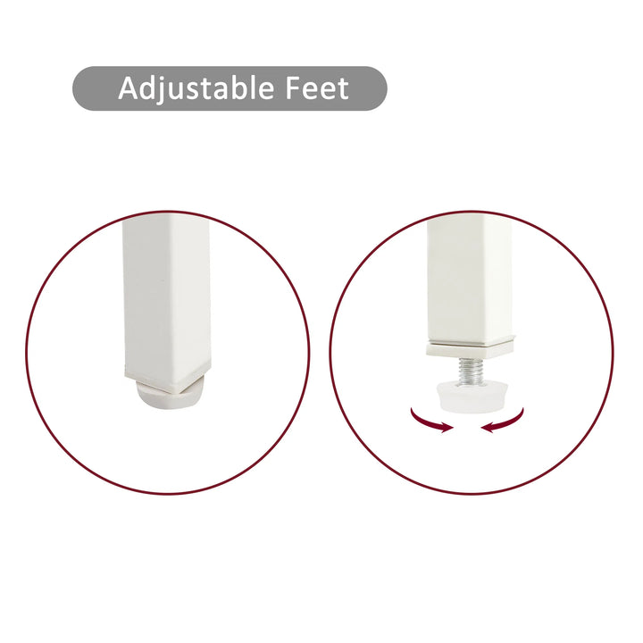 Set of 2, 15.75" Rattan End table with drawer, Modern nightstand, metal legs,side table for living room, bedroom,white