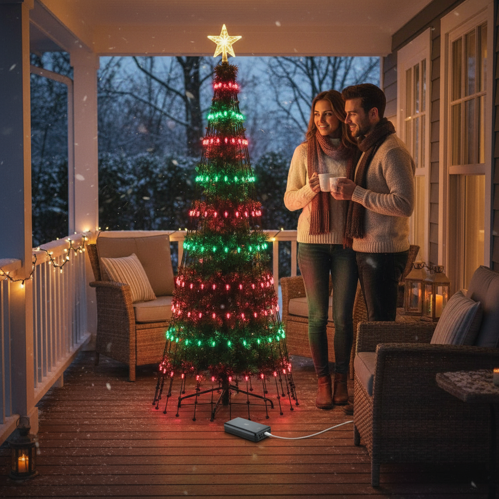 MIMIRGB 6.89FT Smart Christmas Tree Light 400 LED Indoor String Light with Remote Control DIY Text Christmas Tree Decoration