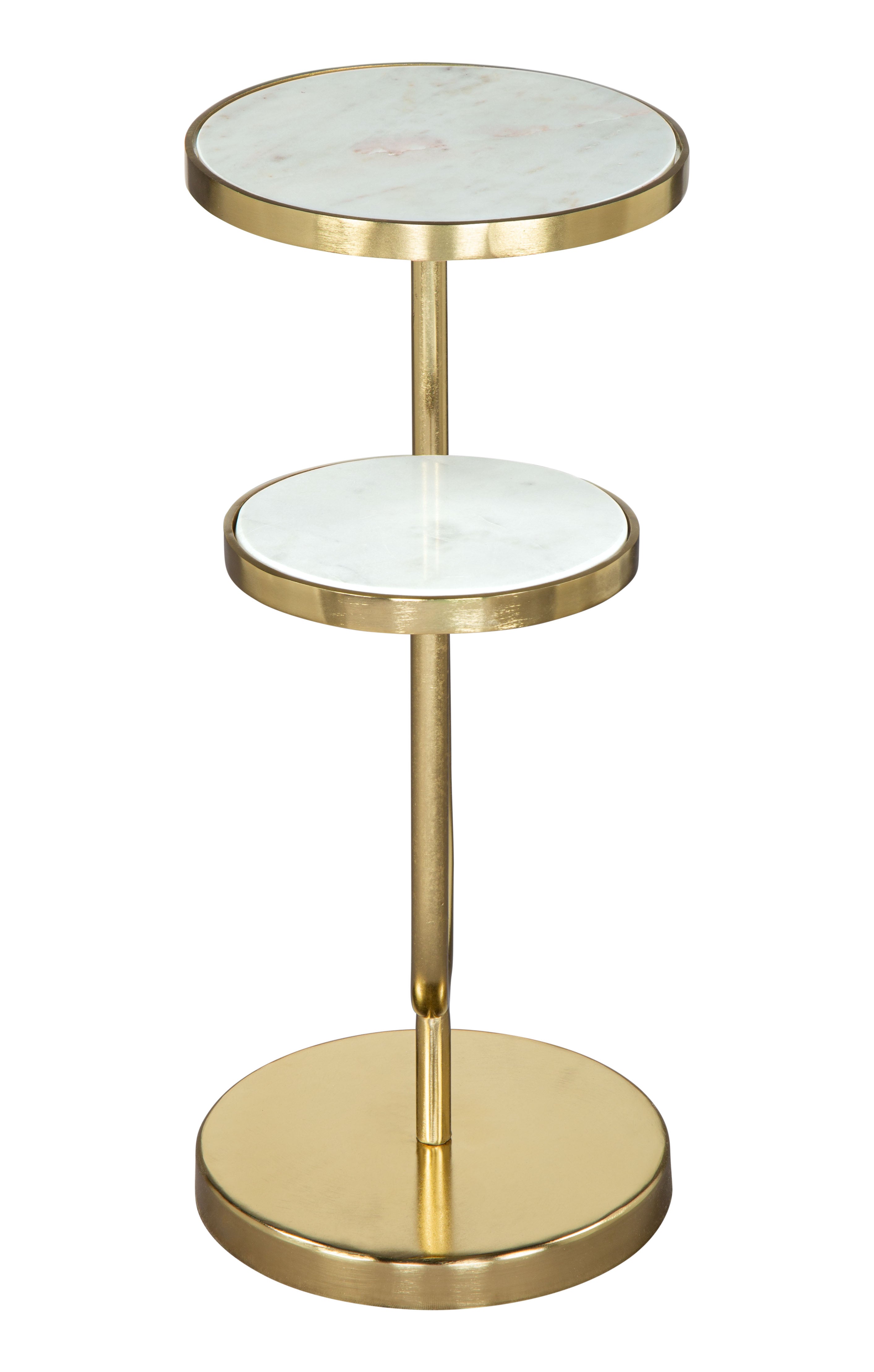 Marc Side Table White & Gold