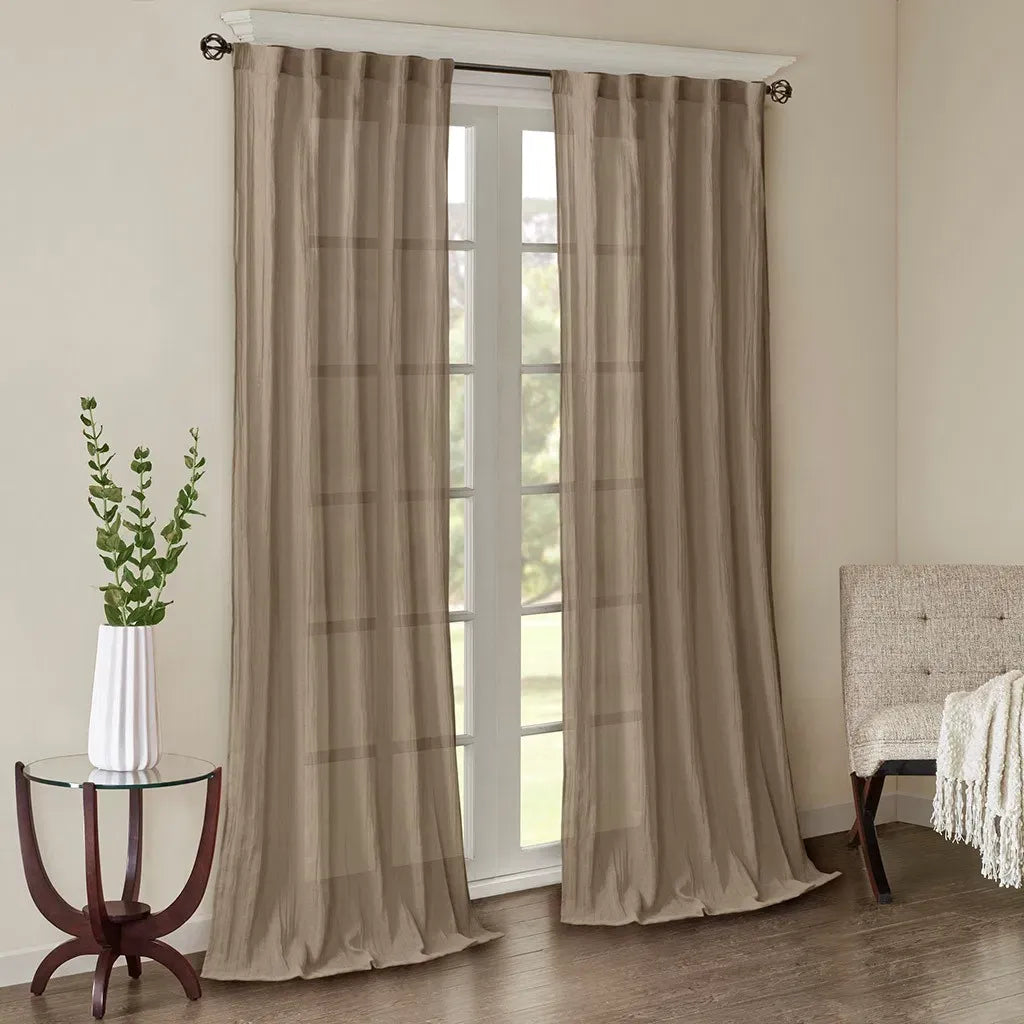 Solid Crushed Curtain Panel Pair(2 Pcs Window Panels)