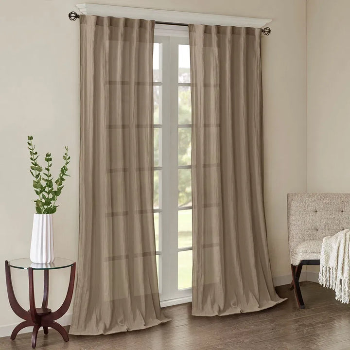 Solid Crushed Curtain Panel Pair(2 Pcs Window Panels)